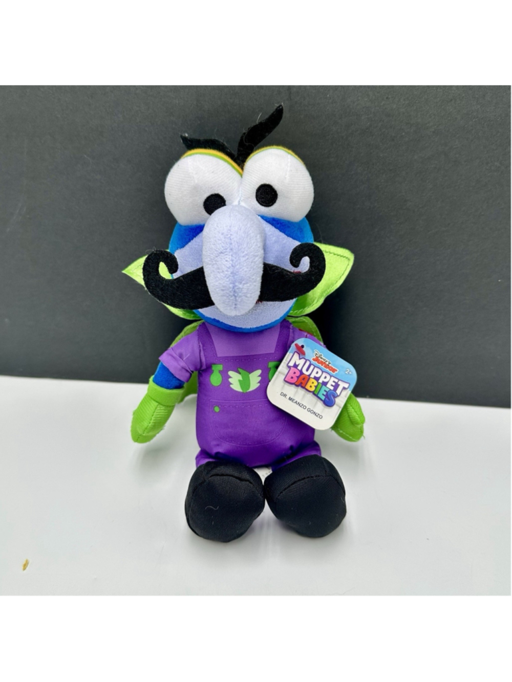 Disney Gonzo Dr Meanzo Super hero with Tags Plush Toy Mustache Muppets Babies 9”